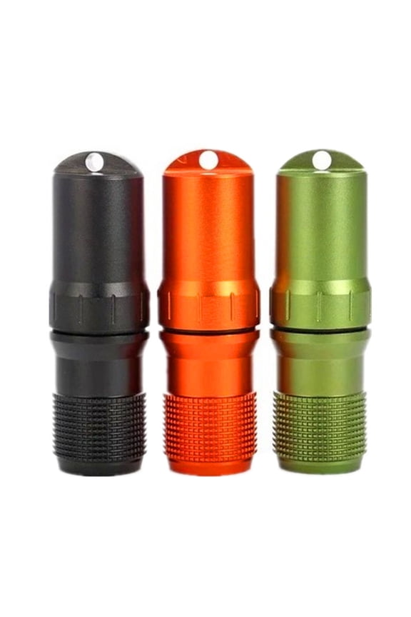 Aluminum EDC Survival Pill Match Case Box Container Keychain Set Outdoor Hunting 3 Color Choice