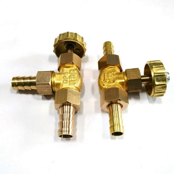 tooloflife Brass Hose Regulating Parallel Valve / Angle Valve Adjustment 8mm 10mm for For Standard Propane Butane Gas Hose