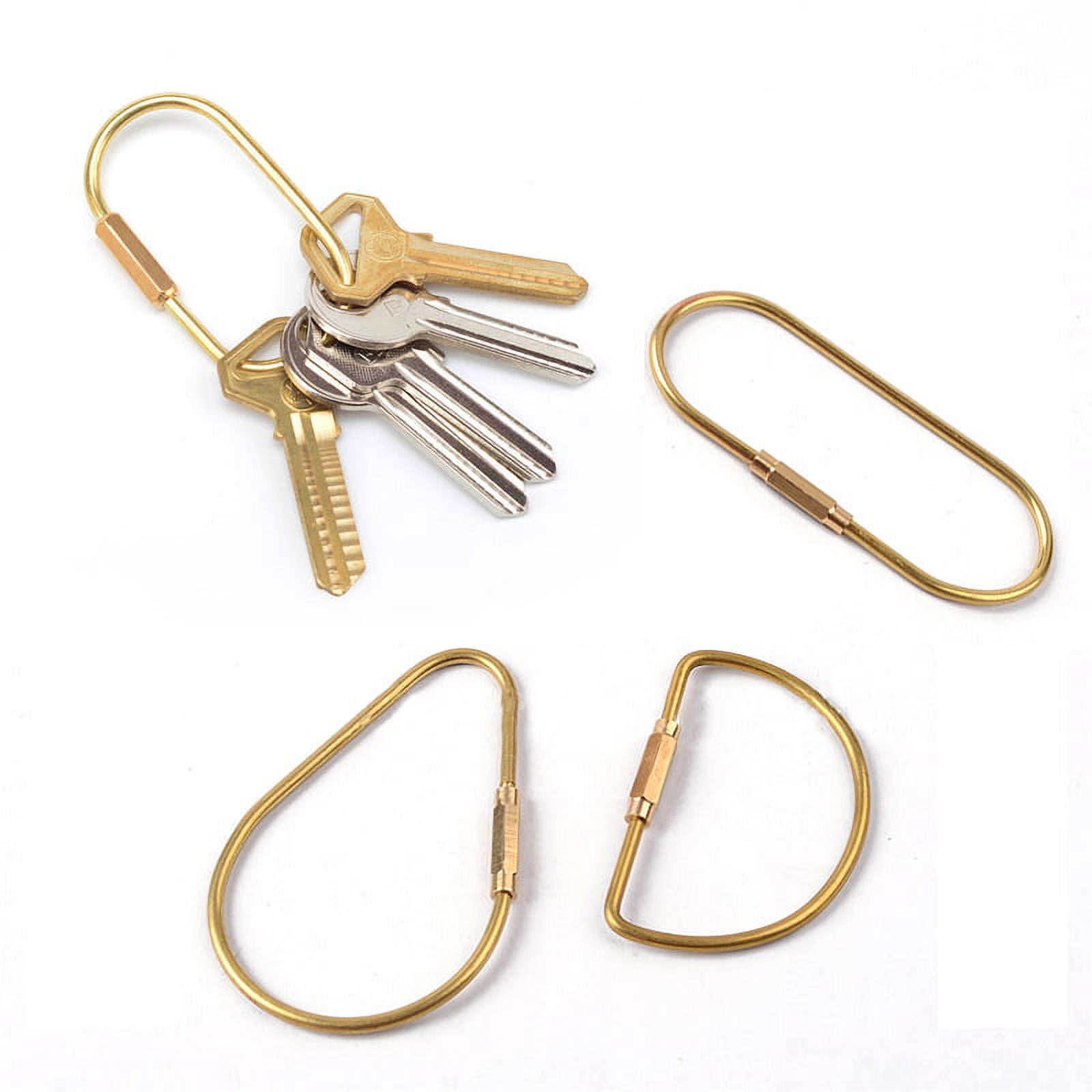 Tooloflife Brass Keychain EDC Portable Keychain Key Ring Golden Decoration, Adult Unisex, Size: One Size