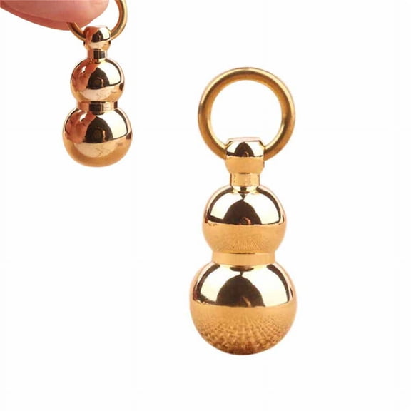 tooloflife Brass Keychain Gourd Pendant with Brass Ring Golden