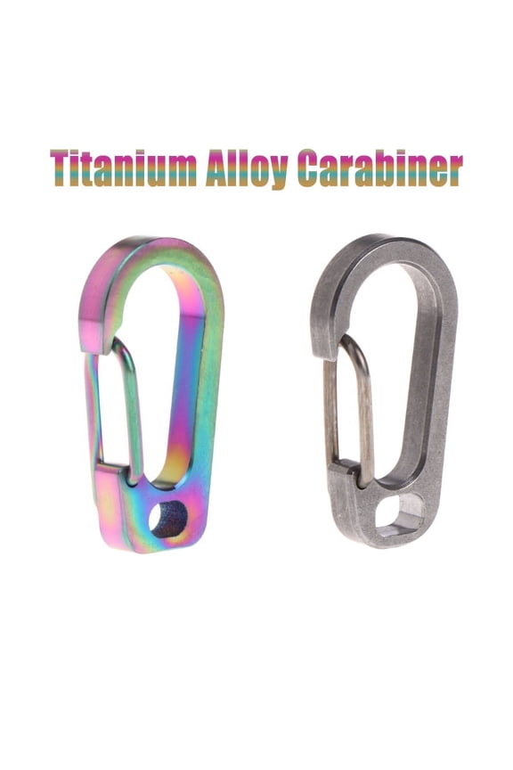 Carabiner Keychain Titanium Alloy Silver/Multicolor