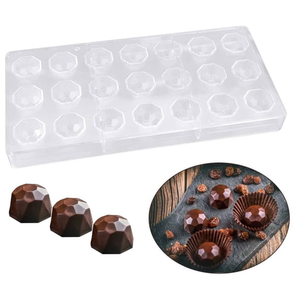 tooloflife Clear Chocolate Candy Moulds 21 Half Diamond Holes Dessert Baking Pan Cake Moulds