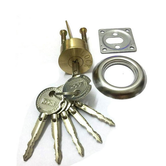 tooloflife Cross-Shaped Exterior Door Lock with 6 Keys Single Head Copper Lock Cylinder Home Office Use