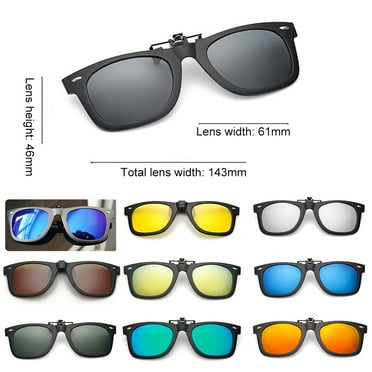 tooloflife Fashion Glasses Clip-on Sunglasses Silicone Clip Polarized Lens Anti-UV Unisex Adults
