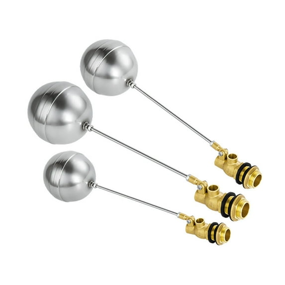 tooloflife Float Valve Ball Water Sensor Floating Stainless Steel Brass G1" G1/2" G3/4" Silver