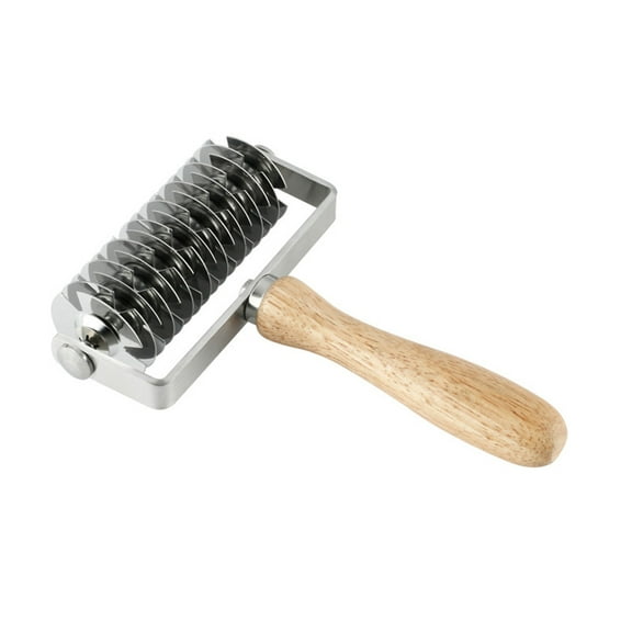 tooloflife Lattice Roller Cutter Stainless Steel Pizza Knife Bread Pastry Crust Cutter Silver