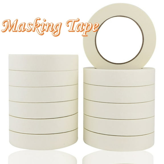 tooloflife Masking Tape White Painters Tape for Decorating Painting Packaging Nail Art Self-Adhesive 15 Sizes, 1 Roll