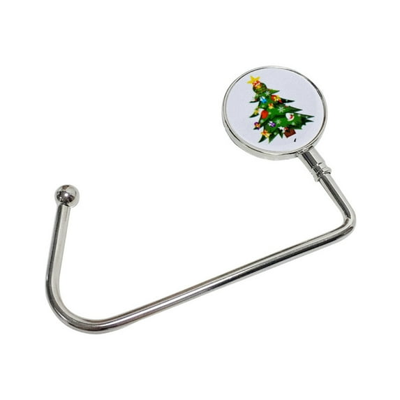 tooloflife Metal Table Hook Handbag Storage Hanger 360° Swivel Hanger Rack for Mobile Phone Bag Purse Portable Christmas Pattern