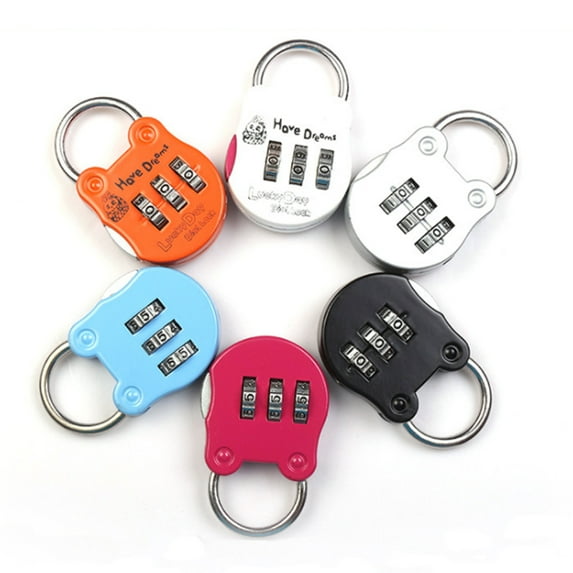 tooloflife Mini 3 Digital Password Padlock Mechanical Security Lock for Gym School Backyard Garden Fence Doors Cartoon Shape