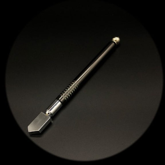 tooloflife Multifunction Glass Cutter with Metal Percussion Head and Non-Slip Handle Alloy Metal Black