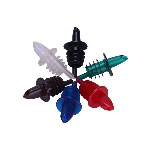 tooloflife Plastic Wine Pourer Free Flow Pourers Spouts for Home Bar Pubs and Clubs Random Color