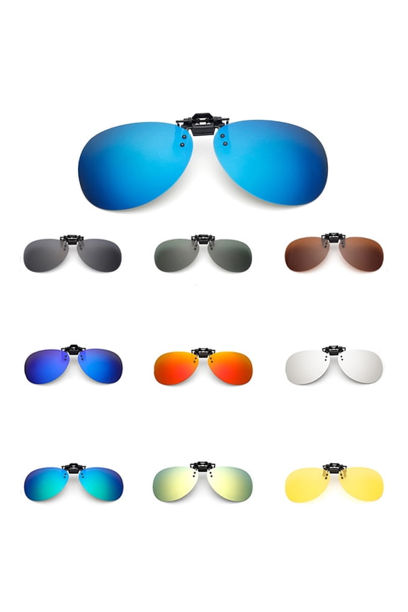 Polarized Clip-On Flip Up Clip Sunglasses Polarized Lenses for Adults Unisex Yellow Green