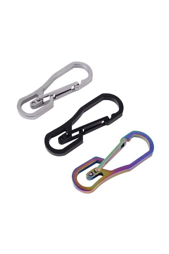 Portable Key Ring Carabiner Spring Buckles Titanium Alloy Bearing Capacity 25KG 3 Colors