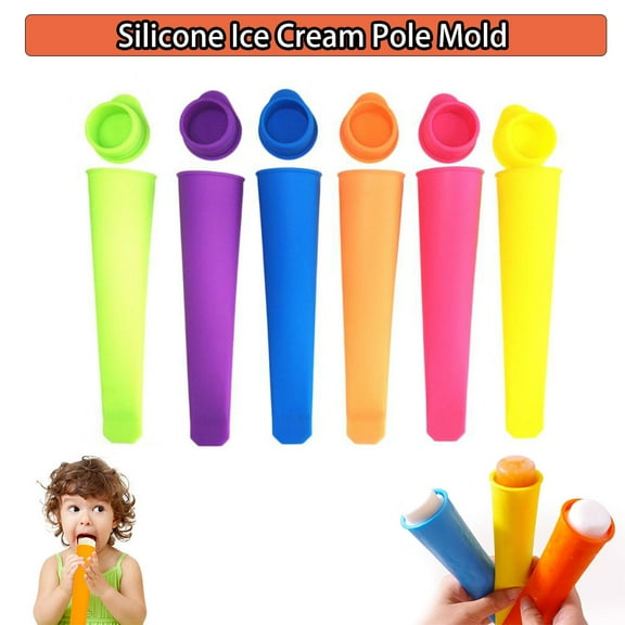 tooloflife Silicone Ice Cream Pole Mold Popsicle Mold Freezer Ice Pop with Cap for Kids DIY Popsicle