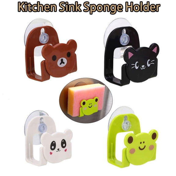 tooloflife Sink Sponge Holder with Suction Cup for Sponge Soap Srubbers Dish Clip Cleanball ABS