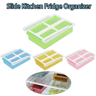 tooloflife Slide Kitchen Fridge Holder Organizer Refrigerator Storage Box Pull Out Bins ABS 4 Color
