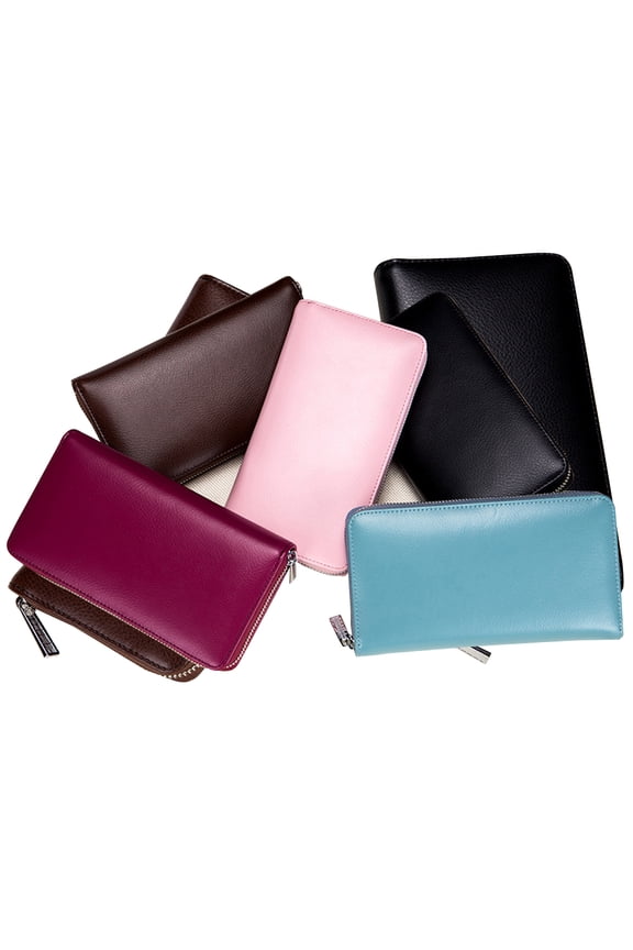 Split Leather Wallet Holder Card Holder with 36 Card Slots for Currency Coin RFID Card Bag Unisex Gift