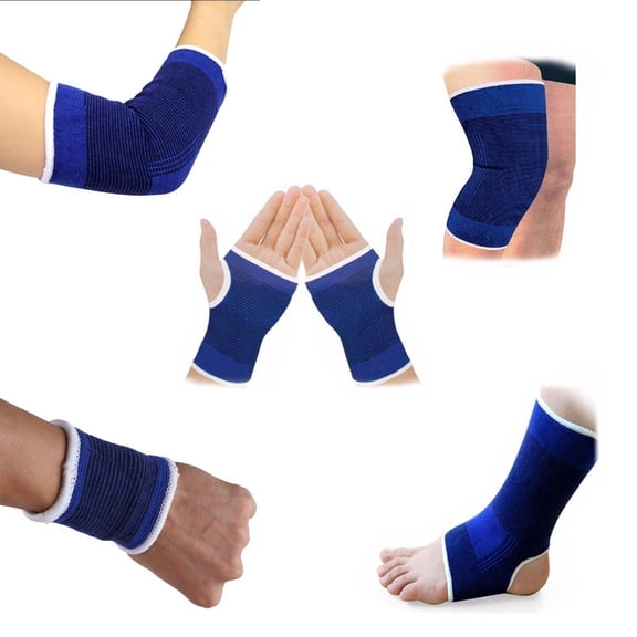 tooloflife Sports Knee Pads and Gloves Nylon Protective Gear for Fitness Running Cycling Unisex Blue