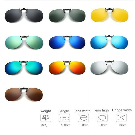 tooloflife Sunglasses Clip Polarized Lenses UV Protection Unisex Adults Brown