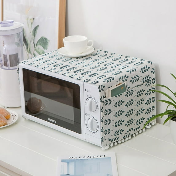 tooloflife Universal Microwave Dust Proof Cover with 2 Storage Bags Household Appliances Cover Decorative