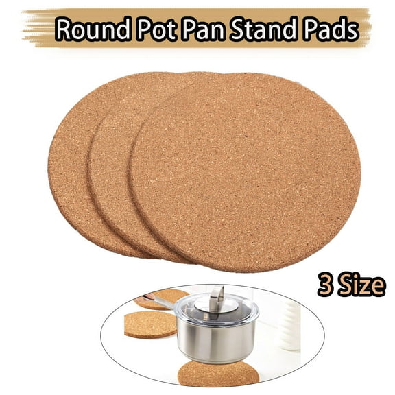 tooloflife Wooden Heat Resistant Pot Mat Pot Holders Hot Pads for Kitchen Potholders Hot Dishers Round 190mm-100mm