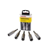 ToolPro Eye Lag Driver Set, 5 Pieces - Quick-Install Bit Kit in Interlocking Storage Box for Driving Eye Lag Screws with Any Drill