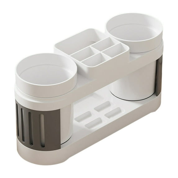 toothbrush Holder Sink Organizer Bathroom Storage Plastic tooth Cup Shelf Draining Ventilated Stable Durable
