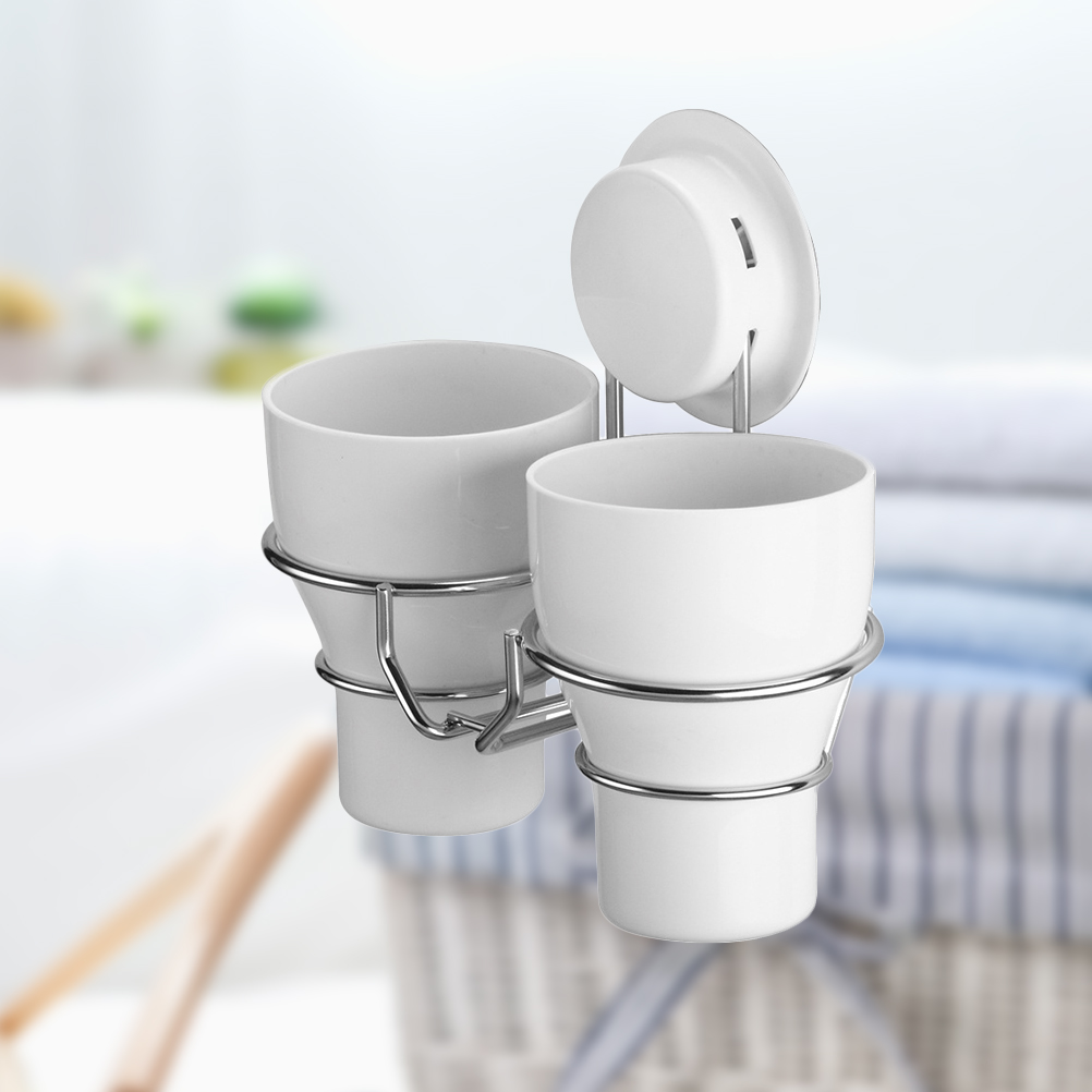toothbrush cup holder Stainless Steel Double Cup Holder Wall Mounted