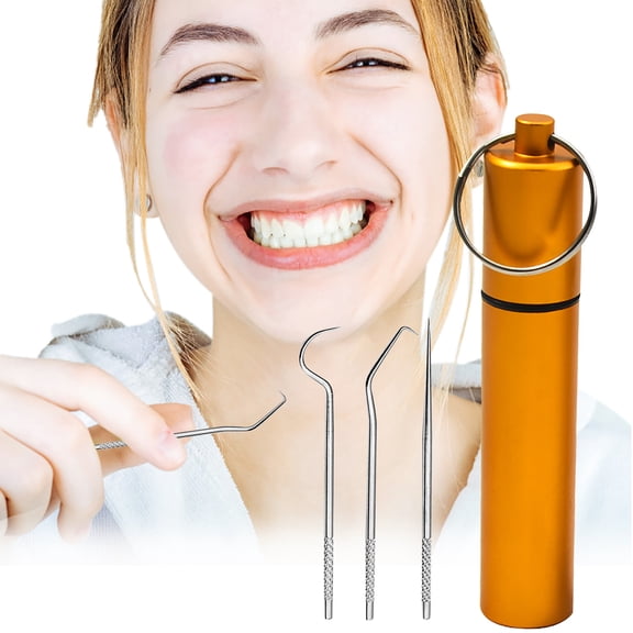 The toothpick set with a toothpick holder - 3pcs Mini Tweezers and Hygiene Tools, Portable Case, Durable Anti-Rust, Easy Clean, Travel Friendly, Home and Office Use, Compact Storag Makeup Organizers