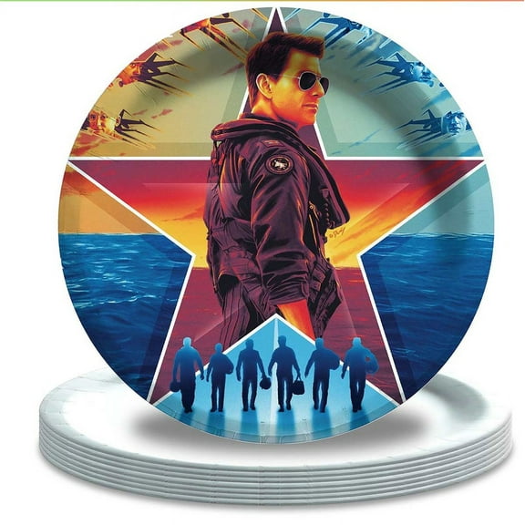 top gun Paper Plates Party Decorations Tableware Supplies Birthday Disposable Dinner