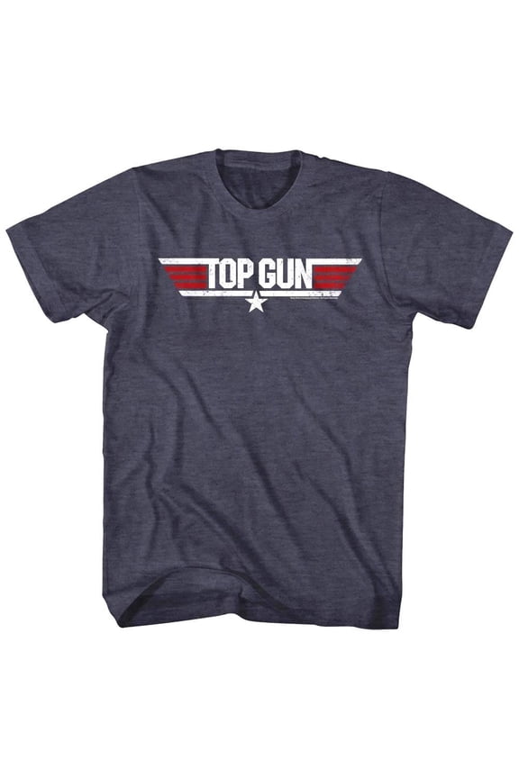 Top Gun Movie Logo Men's T Shirt (NavyHeather, AdultS)