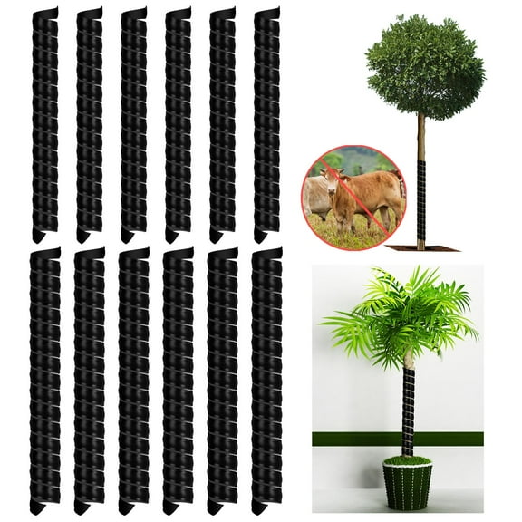 topjuju 12 Pcs Tree Trunk Protector, 2 Size Tree Wraps to Protect Bark, Spiral Corrugated Tree Guard, Plastic Tree Saplings Protectors from Deer Rabbit Cats Rodents Mowers