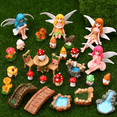 thumbnail image 1 of topjuju 29 Pcs Miniatures Fairy Garden Accessories, Mini Resin Fairy Figurines, Cute Tiny Gnome Mushroom Bridge Chairs for DIY Home Outdoor Micro Landscape Terrarium Ornaments, 1 of 3
