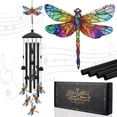 thumbnail image 1 of topjuju 35" Dragonfly Wind Chimes, Metal Wind Chimes Outside, Dragonflies Gifts for Yard Garden Decor, Best Housewarming/Birthday/Festival Gifts for Mother Grandma Father Friend, Memorial Chimes, 1 of 7