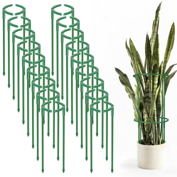 topjuju 36 Pcs Plant Support Stakes, Half Round Plant Support, Stackable Garden Tomato Support, Easy to Install Plant Stakes for Indoor Outdoor Plants Tomato, Monstera, Hydrangea