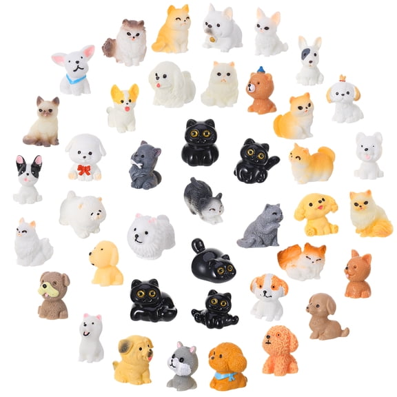 topjuju 41 Pcs Fairy Garden Accessories, Mini Resin Animal Figurines, Cute Realistic Various Dog Cat for DIY Home Outdoor Indoor Micro Landscape Terrarium Ornaments