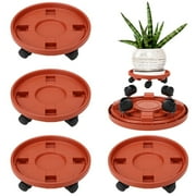 topjuju 4Pcs 12 inch Heavy-duty Plant Caddies with Wheels, Plastic Plant Roller Stands, Pot Movers Plant Saucer on Wheels Indoor Outdoor Plant with Casters Planter Tray Coaster
