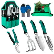 topjuju 7 Pcs Gardening Tools Set, Gardening Hand Tools with Rust-Proof,Stainless Steel,High Quality Aluminum Alloy Material, Gardening Supplies Set Ideal Gardening Gift
