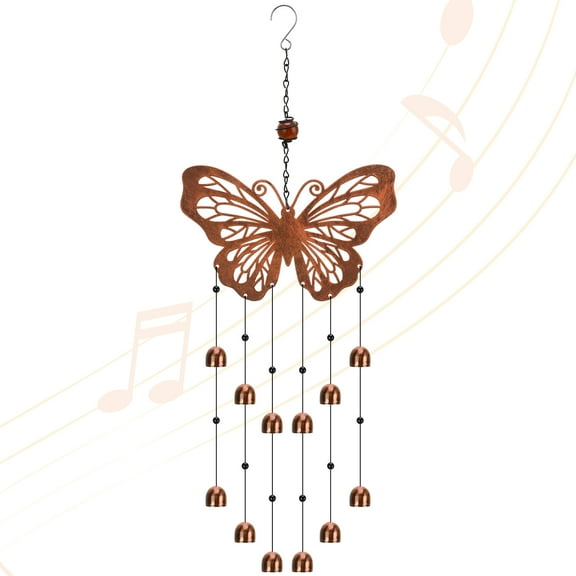 topjuju Butterfly Wind Chimes for Outside Clearance, Metal Butterfly Gifts for Women Men, Outdoor Butterfly Garden Patio Home Decor, Memorial Windchimes Suitable as Gift for Mom Sisters Friends