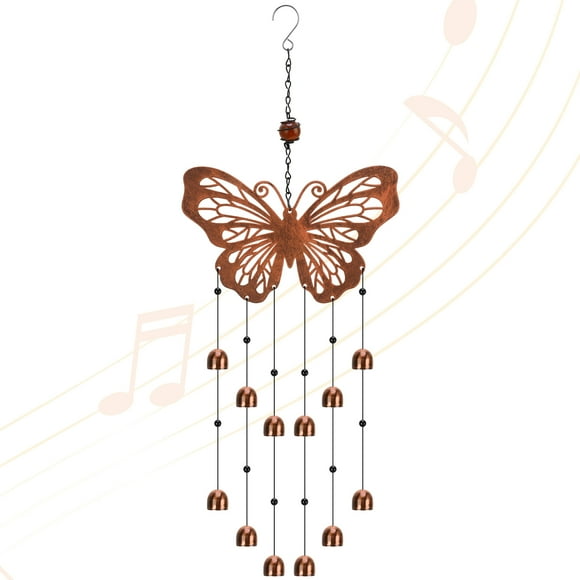 topjuju Butterfly Wind Chimes for Outside Clearance, Metal Butterfly Gifts for Women Men, Outdoor Butterfly Garden Patio Home Decor, Memorial Windchimes Suitable as Gift for Mom Sisters Friends