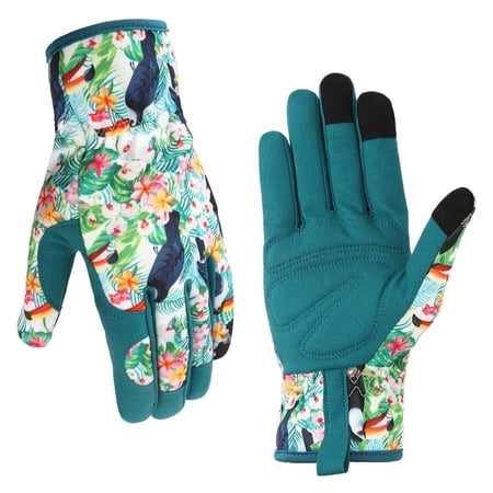 Hengguang Gardening Gloves for Women - Thorn Proof & Puncture Resistant, Breathable Floral Gloves for Rose Pruning,Mother's Day Gift (Floral Design)