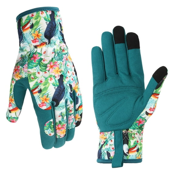 Hengguang Gardening Gloves for Women - Thorn Proof & Puncture Resistant, Breathable Floral Gloves for Rose Pruning,Mother's Day Gift (Floral Design)