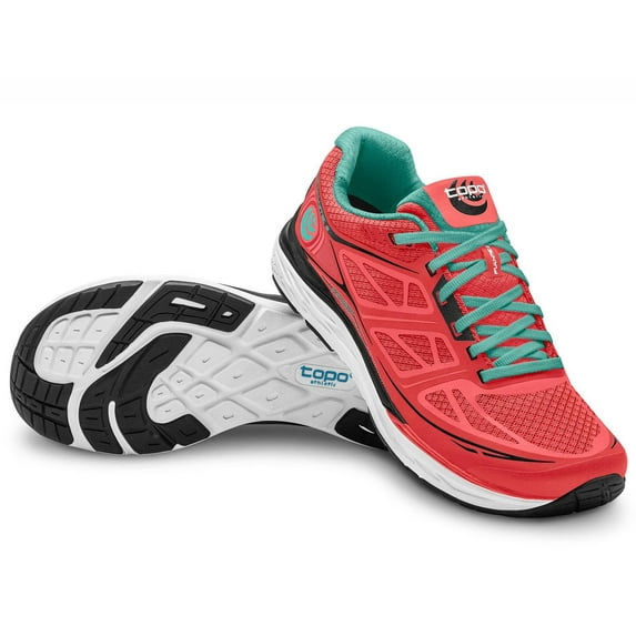 topo athletic fli-lyte 2 running shoe - women's coral/aqua 7.5