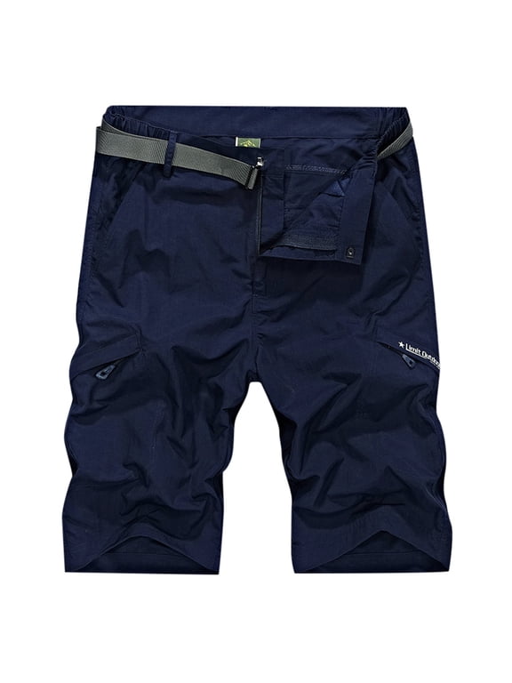 Men's Casual Shorts 12 Inch Inseam Hiking Shorts Men's Cargo Casual Outdoor 4 Way Stretchy Lightweight Summer Short with Multi Pockets 30 46 (Have Belt) L