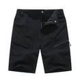 thumbnail image 1 of toraway Mens Casual Shorts 52 Inch Waist Big and Tall Summer Male Spring Summer Shorts Striped Pocket Tether Cropped Pants Functional Cargo Pants Men's Casual Linen Shorts Z20240821-A-Black XXL, 1 of 2