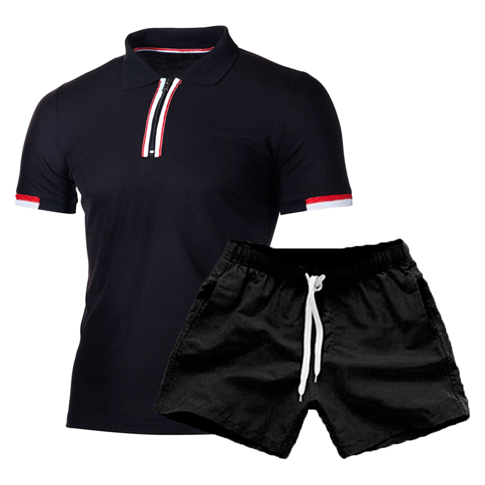 toraway Mens Suit Separates Big and Tall Male Summer New Two Piece T