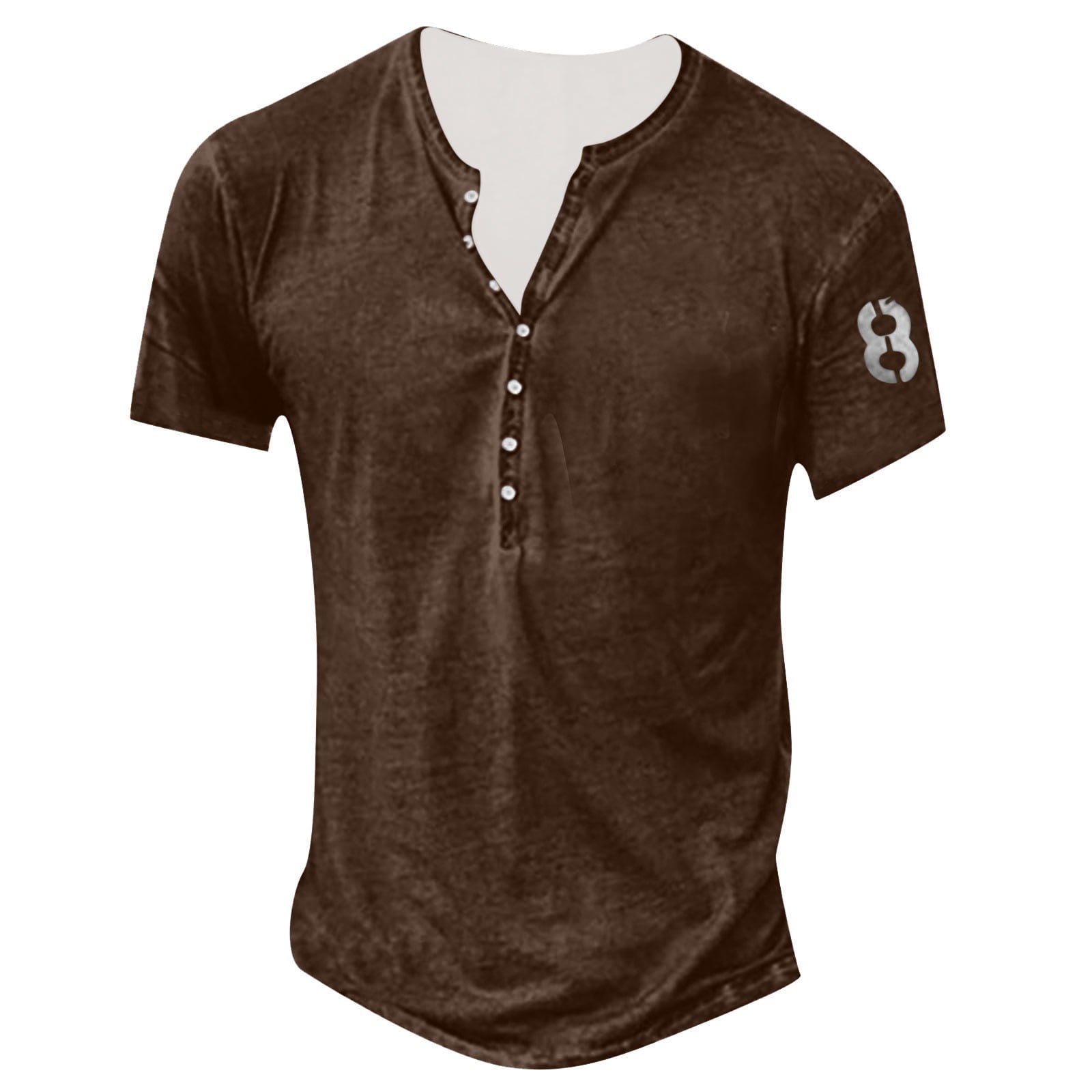 toraway Summer Clothes Men Shirts Fashion Xxl Mens Summer Fashion Retro Old Basic Button Placket Small Print Long Sleeve Shirt Short Sleeve Shirt T Shirt XXL