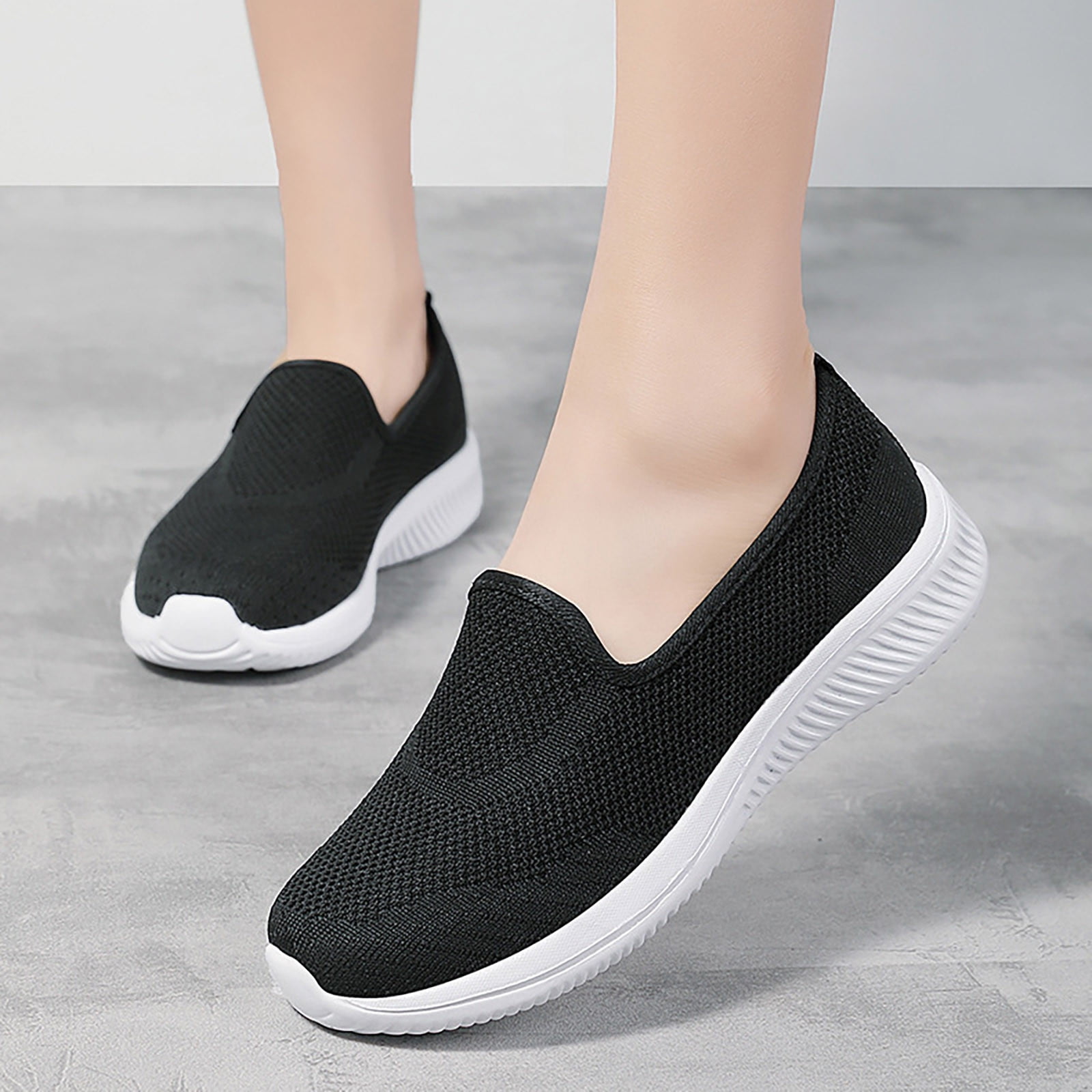 toraway Women Shoes Slip Ons Summer 2024 New Mesh Shoes Summer Women's Shoes  Soft Bottom Breathable Flat Ladies Casual Shoes Mom Shoes 7 - Walmart.com