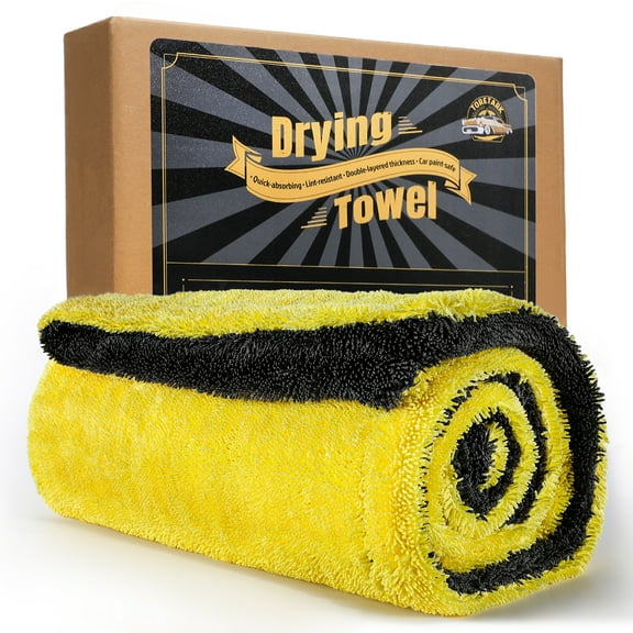 toretark Car Drying Towel,Extra Large 36"x24" Microfiber Towel for Cars XL,Quick-Dry, Streak-Free,No Water Spots,Car Cleaning & Detailing Supplies,Double-Sided High Absorbency Edgeless Design