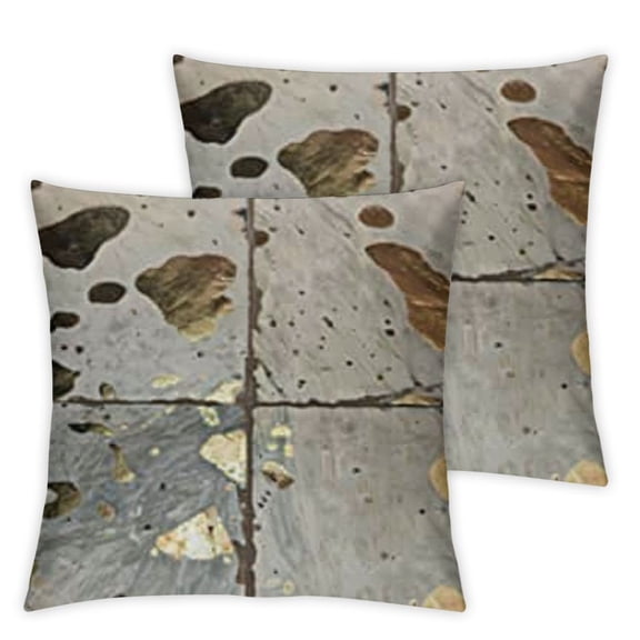 torino Cowhide Throw Pillows with Poly Insert | Quattro Accent Pillows Handcrafted from Cow Hide, Natural &amp; Gold,